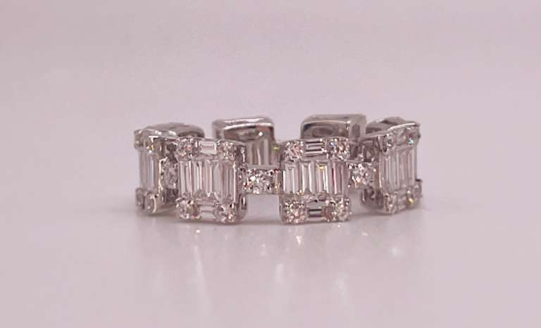 18KT SOLID WHITE GOLD DIAMOND BAND RING