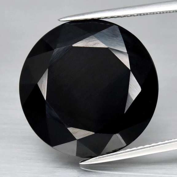 Large 23.29ct unheated  black Spinel solitaire