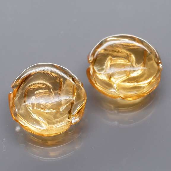 Translucent! 3.88ct champagne Citrine flower carvings