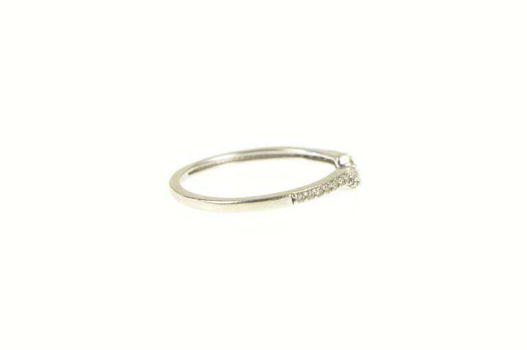 10K White Gold Curved Contour Diamond Wedding Band Ring