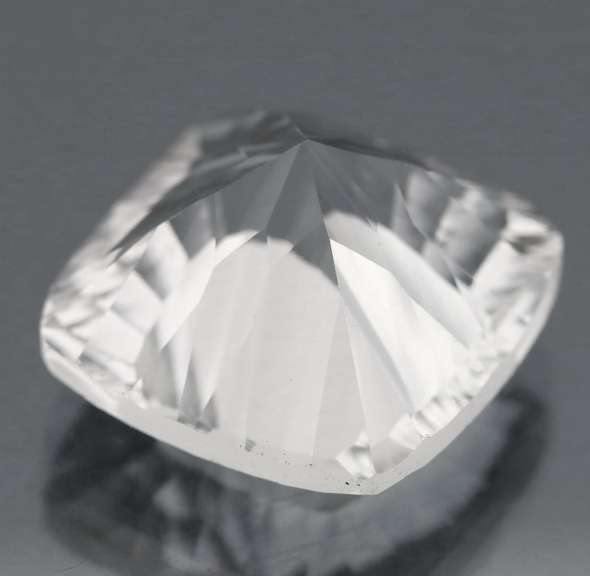 Concave Cushion cut 19.77ct diamond white Quartz