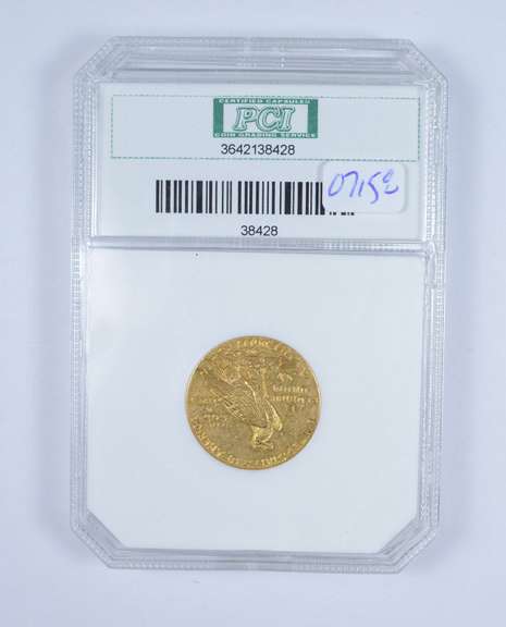 MS64 1908 $5.00 Indian Head Gold Half Eagle - Graded by PCI