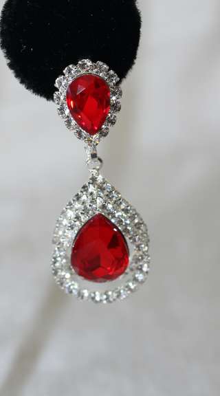 Ruby Color Fashion Design Earrings