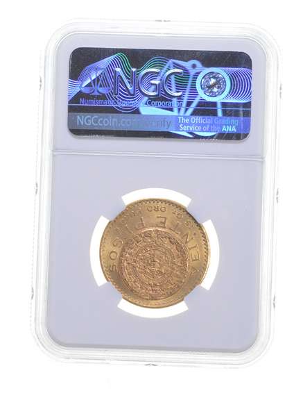 MS64 1918 Mexico 20 Pesos Gold - Graded NGC