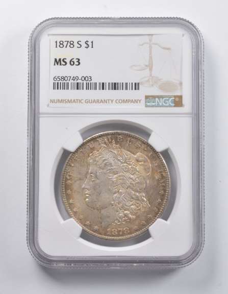 MS63 1878-S Morgan Silver Dollar NGC