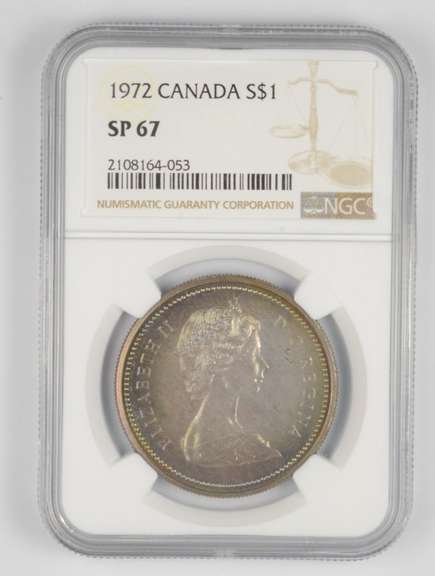 SP67 1972 Canada 1 Dollar - Graded NGC - Amazing Color