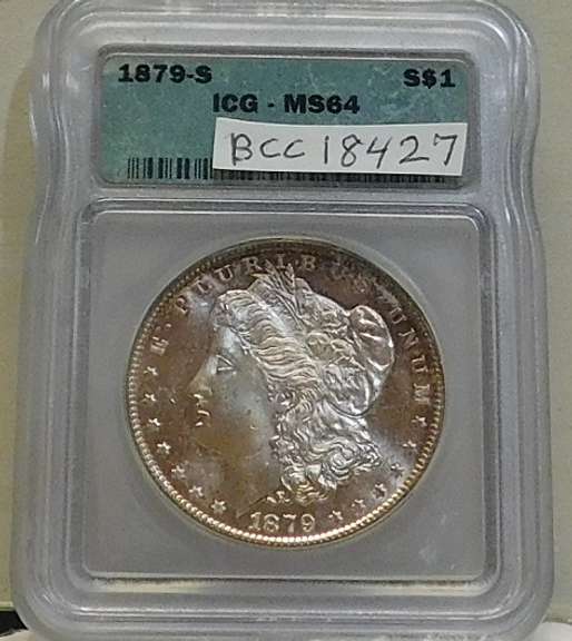 1879-S Morgan Dol ICG MS-64 toned