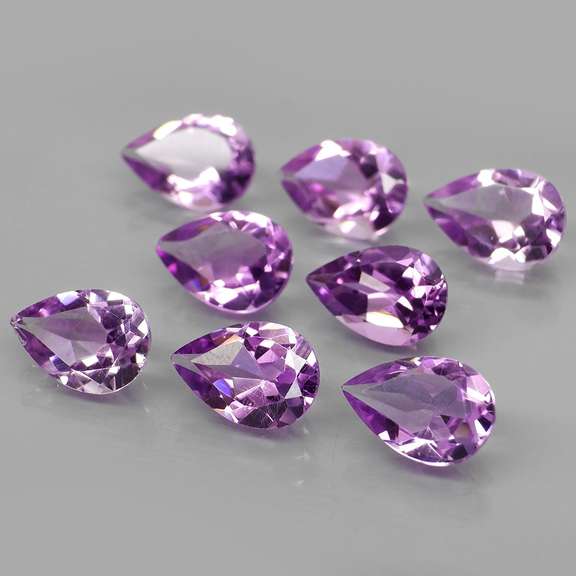 Glittering 9.32ct 9x6mm real Bolivian Amethyst set