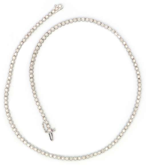 Romantic White Gold 4ctw Round Diamond Tennis Necklace