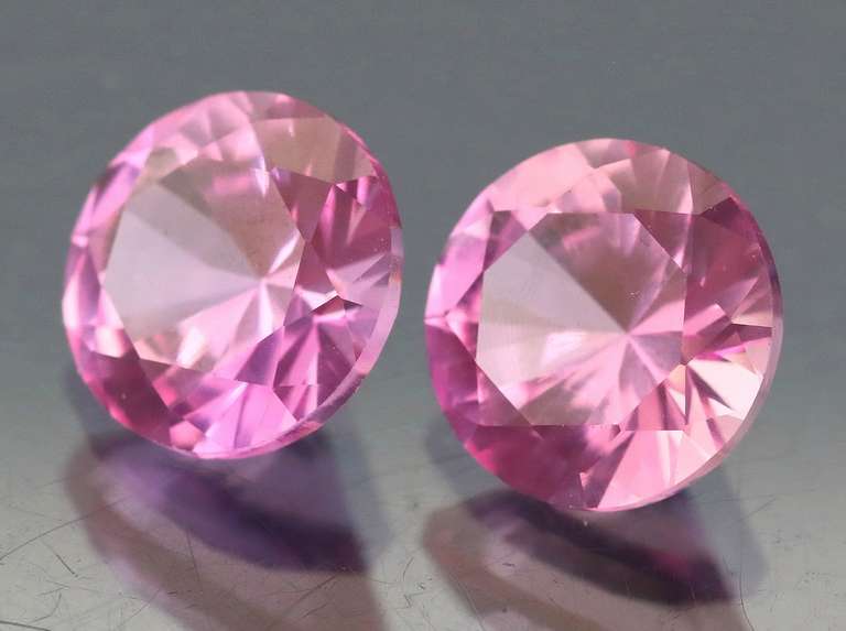Sparkling! 4.52ct pink created Sapphire pair