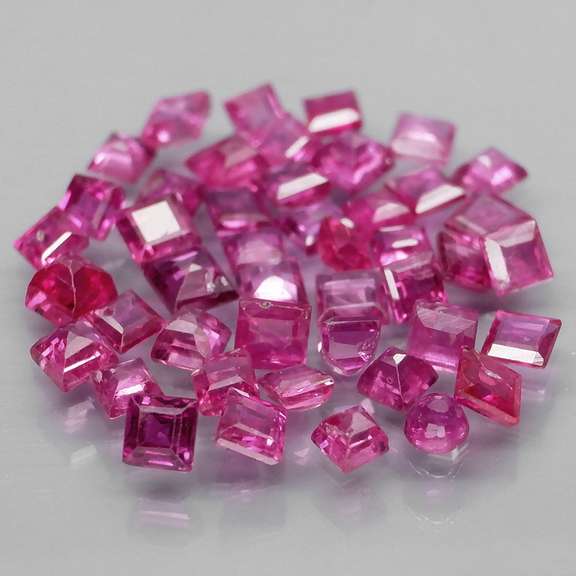Premium 3.29ct 42 piece princess cut Ruby set