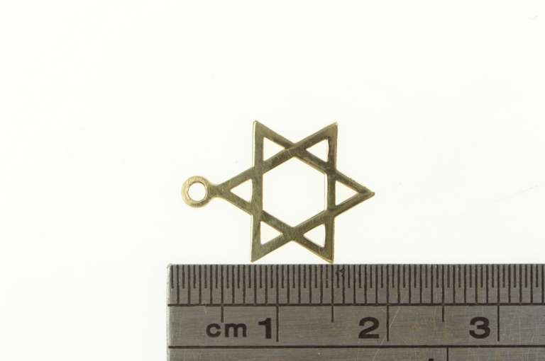 14K Yellow Gold Star of David Jewish Faith Symbol Charm/Pendant