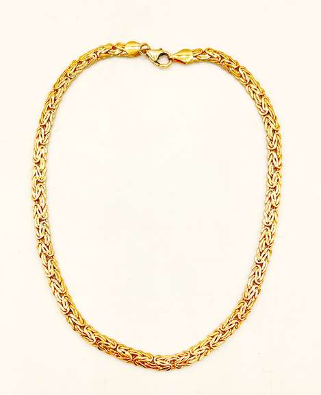 14kt Solid Yellow Gold Byzantine Gold Anklet