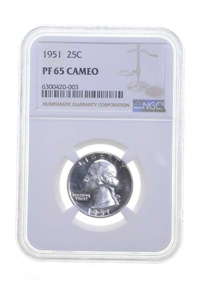 PF65 CAM 1951 Washington Quarter - Graded NGC