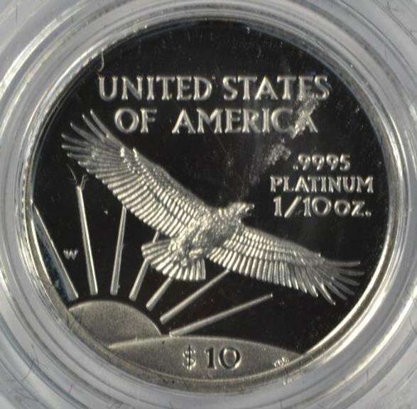 Ultra Cameo Gem Proof 1997-W $10 Platinum Eagle. Box/COA