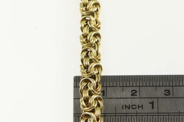 Gold Filled 6.7mm Byzantine Link Woven Fancy Chain Necklace
