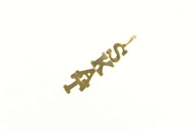 14K Yellow Gold Skat Word Cut Out Letter Charm/Pendant