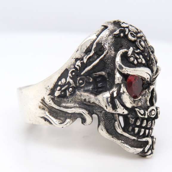 Giani Inspirations Fren Skull Ruby Eye Ring