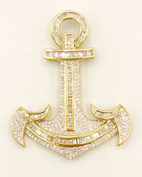 10kt Solid Yellow Gold & Diamond Pendant