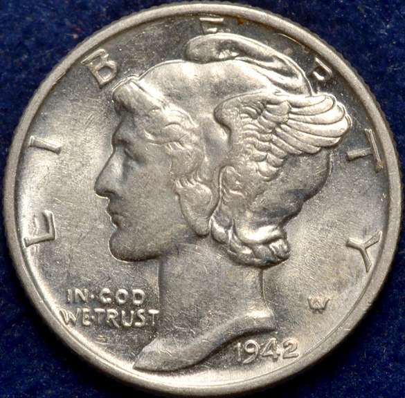 1942 Mercury Dime BU