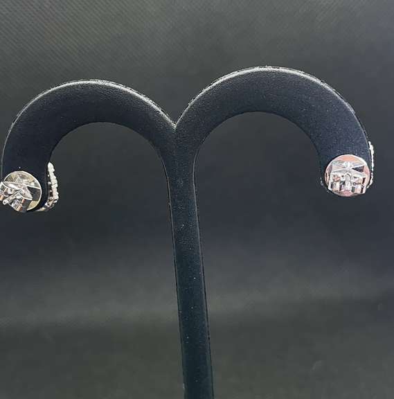 FANCY YELLOW EMERALD CUT DIAMOND HALO STUD EARRINGS IN 14K WHITE GOLD(1 CARAT T.W.)