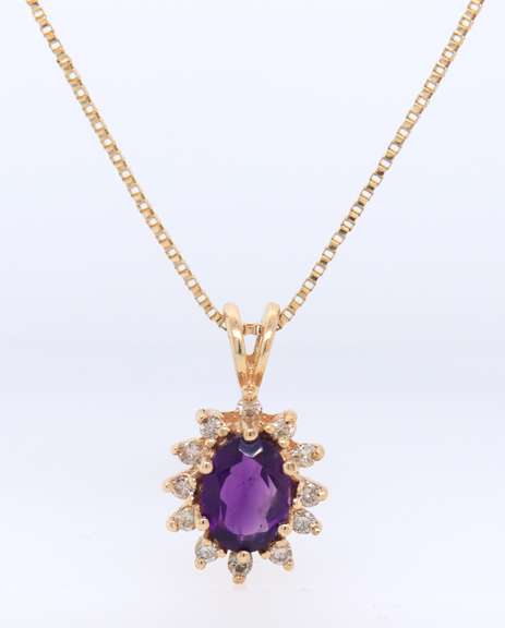 Fabulous Necklace with Amethyst and Diamonds