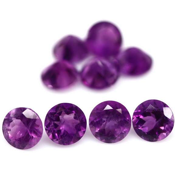 Glittering 11.07ct round cut Brazilian Amethyst set