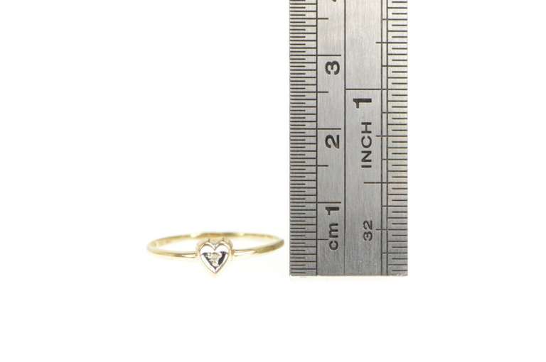 10K Yellow Gold Diamond Inset Heart Love Symbol Promise Ring