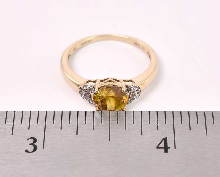 Golden Sphene Ring in Yellow Gold