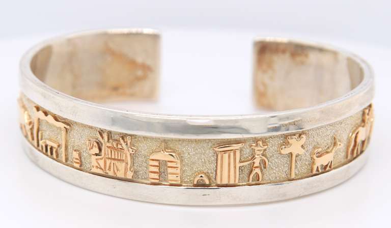 925 Sterling Silver Signed Taylor Cuff Bangle