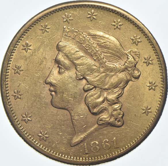 1861 $20 Liberty Head Gold Double Eagle