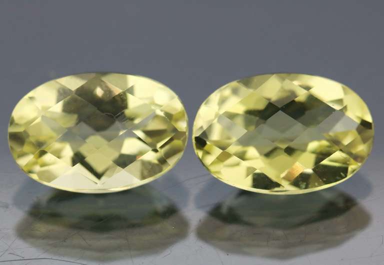 Stunning 5.18ct checker top Lemon Quartz pair