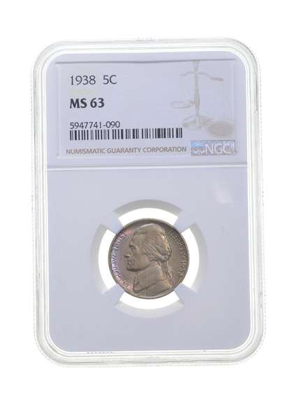 MS63 1938 Jefferson Nickel - Graded NGC