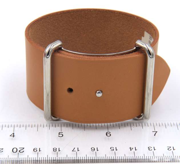 Hermes Designed Wide Leather Cuff Bracelet