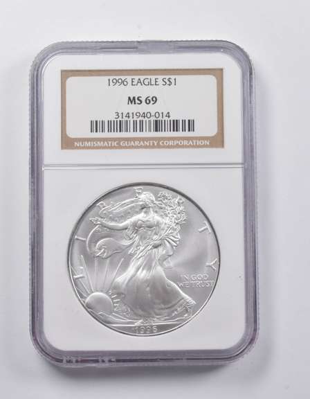 MS69 1996 American Silver Eagle NGC