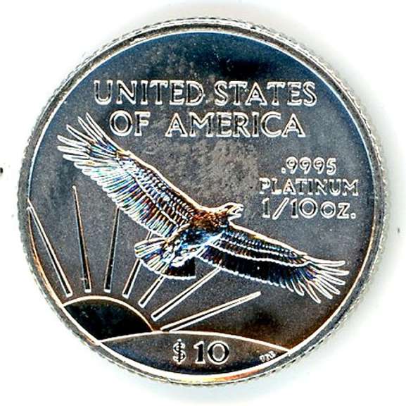 1999 1/10th Ounce BU Platinum $10 Eagle