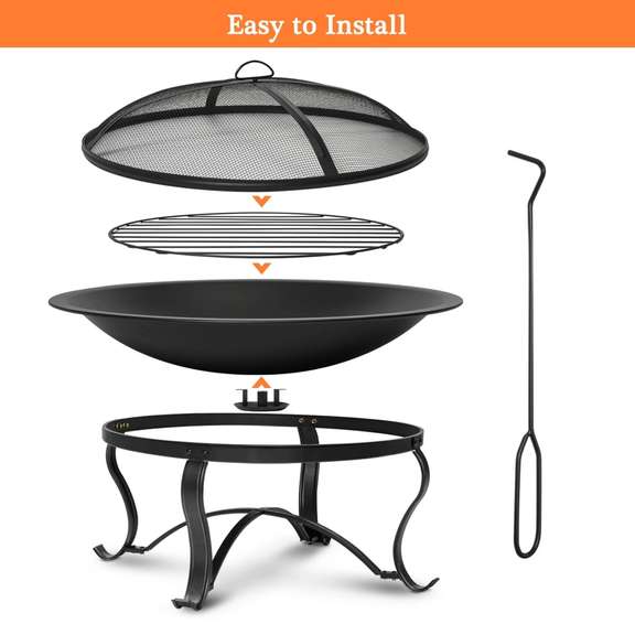 30 inch Fire Pits Steel Wood Burning Firepit