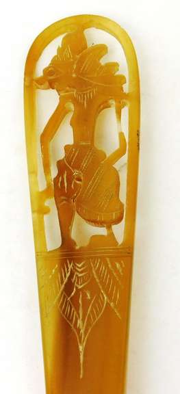 Vintage Horn Spoon with Figural Handle