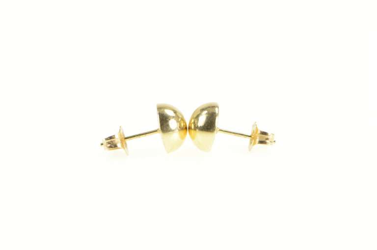 14K Yellow Gold 7.8mm Round Domed Classic Sphere Stud Earrings