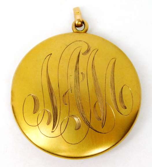 Antique Large Gold Filled Locket with Photo