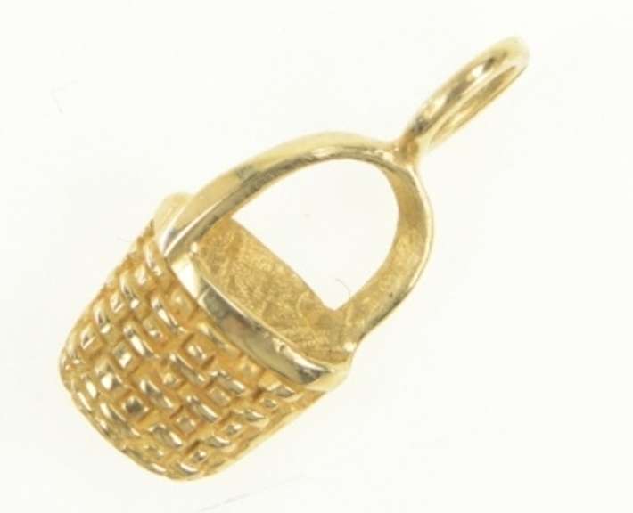 14K Yellow Gold Longaberger Fruit Basket Vintage Charm/Pendant