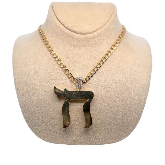 14KT SOLID YELLOW GOLD "CHAI" NECKLACE
