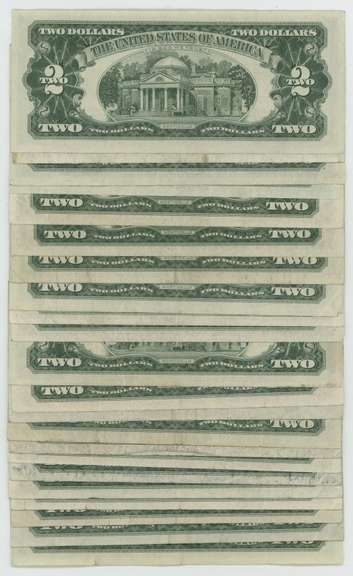 22 Nicer mixed 1953 & 1963 Series $2 Red Seal Notes