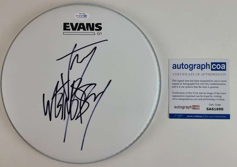 Slipknot Jay Weinberg Autographed Evans Drumhead ACOA