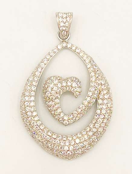 Dazzling In Every Direction! .925 Sterling Silver Pendant with CZ's