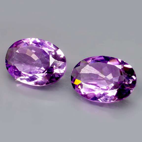 Glittering 8.78ct violet Amethyst pair