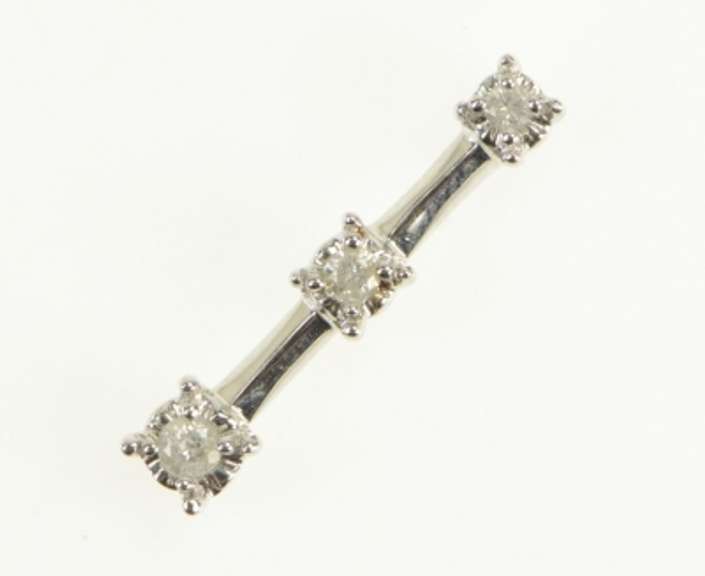 10K White Gold Classic Tiered Diamond Bar Journey Symbol Pendant