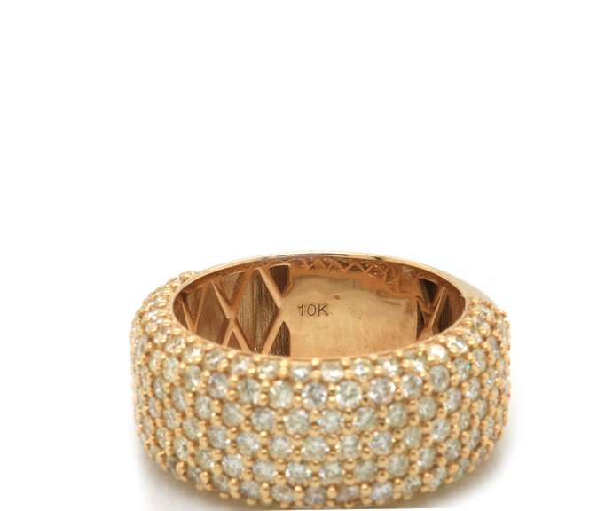 3.30 Carat Diamond Band Ring in Solid Yellow Gold