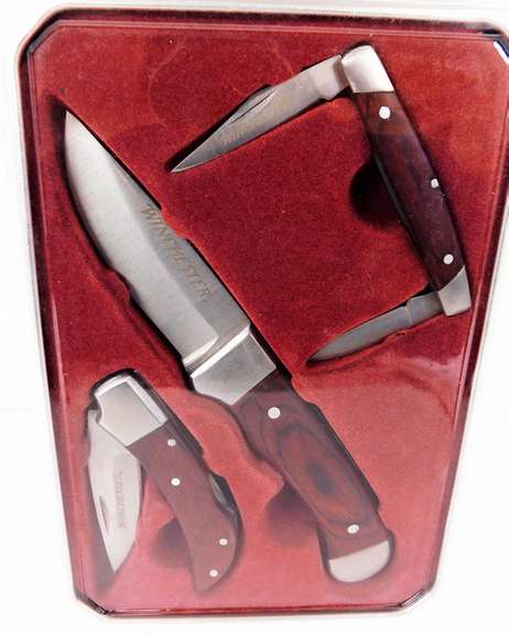 Winchester 3 Wood Handle Knives, Never Opened