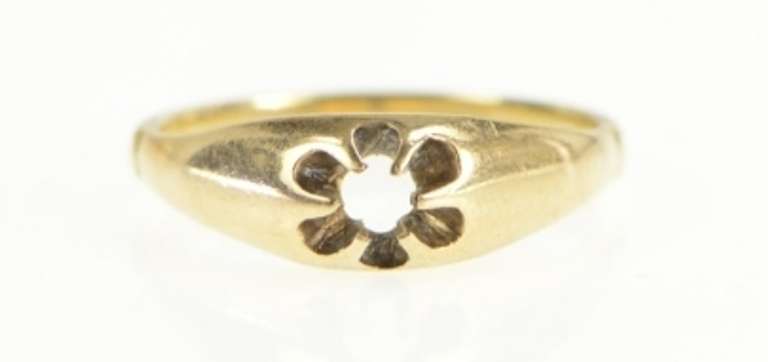 14K Yellow Gold 3.0mm Victorian Scalloped Engagement Setting Ring